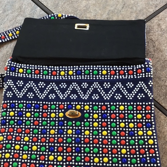 Vintage beaded dot shoulder bag - Picture 3 of 7